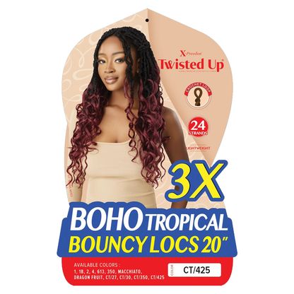 X-Pression Twisted Up Boho Tropical Bouncy Locs 20" 3x