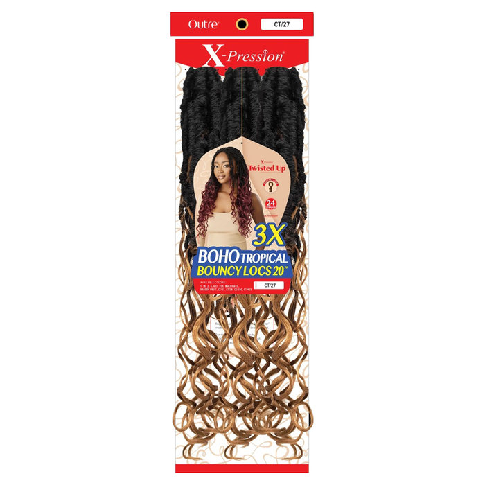 X-Pression Twisted Up Boho Tropical Bouncy Locs 20" 3x