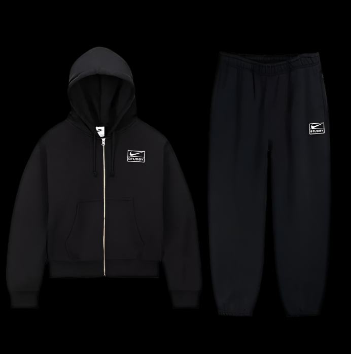 Nike X Stussy Black Fleece Set