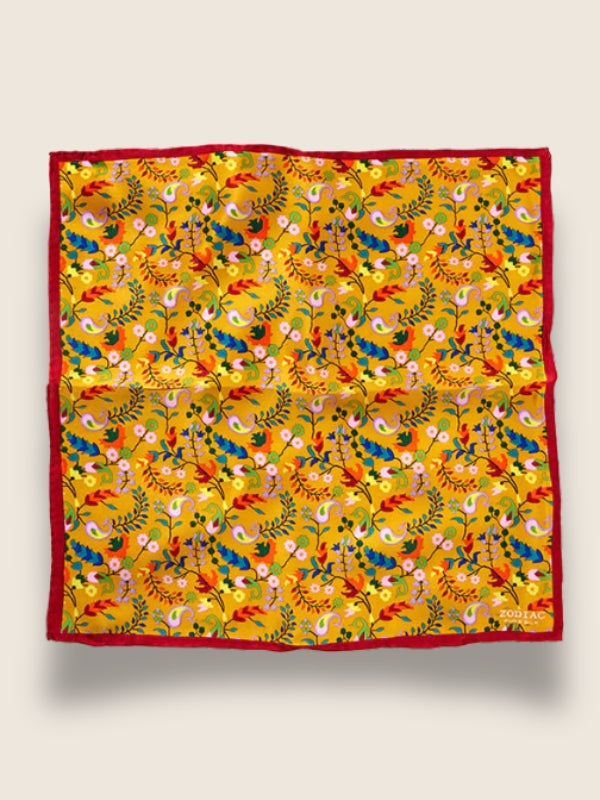 Yellow All Over Silk Pocket Square