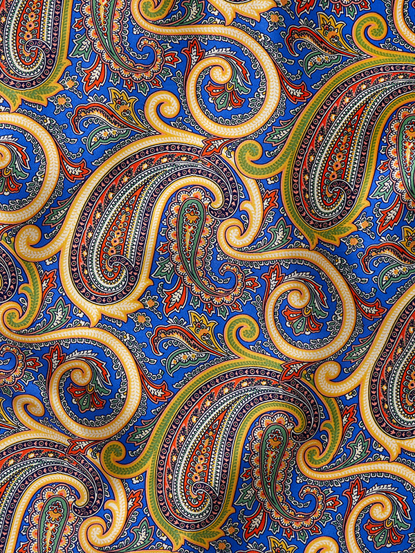 Yellow Paisley Silk Pocket Square