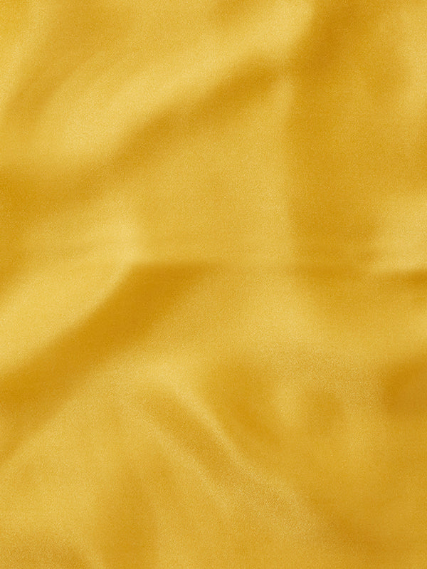 Yellow/Blue Solid Silk Pocket Square