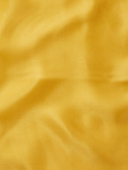 Yellow/Blue Solid Silk Pocket Square