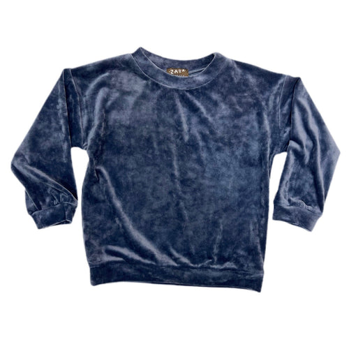 ZaZa Indigo Velour Sweatshirt