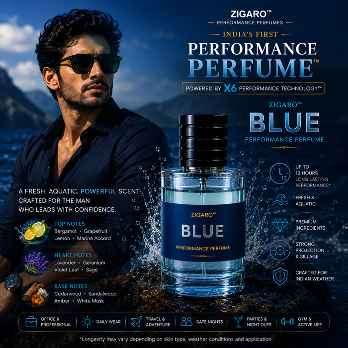 Zigaro™ Blue – Performance Perfume for Men | Up to 12 Hours