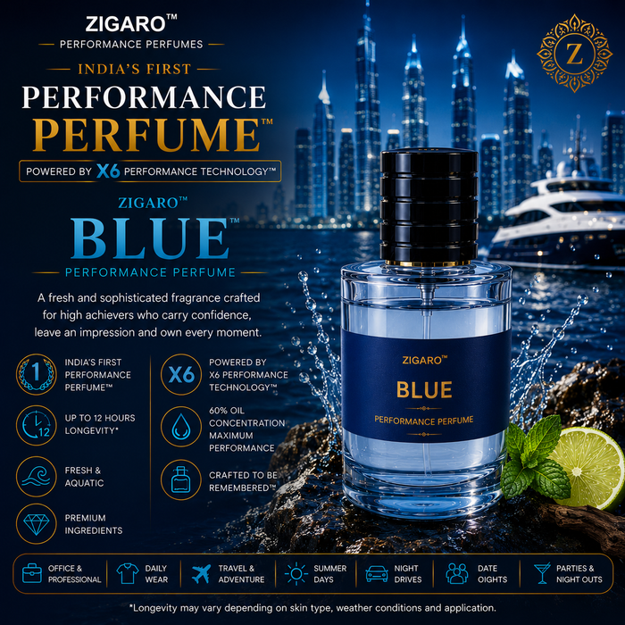 Zigaro™ Blue – Performance Perfume for Men | Up to 12 Hours