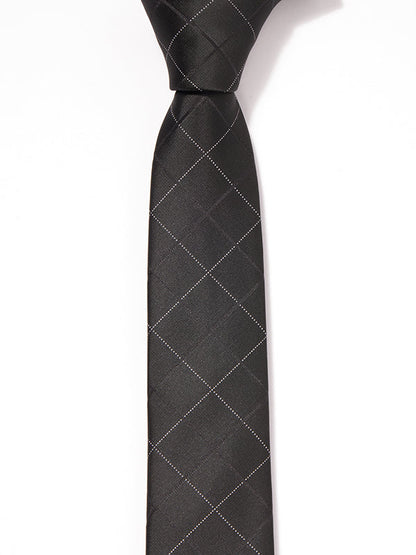 ZOD! Check Black Microfibre Tie