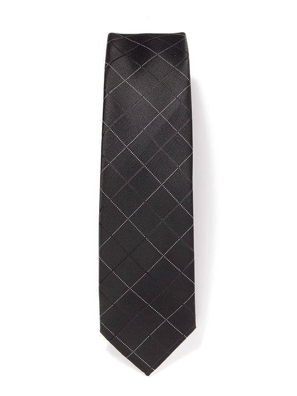 ZOD! Check Black Microfibre Tie