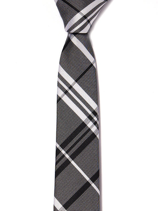 ZOD! Check Dark Grey Microfibre Tie