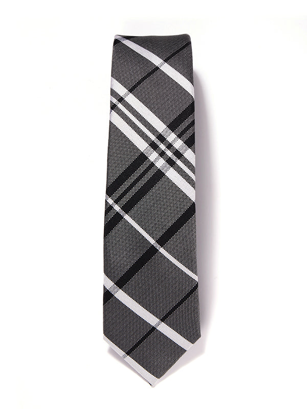 ZOD! Check Dark Grey Microfibre Tie
