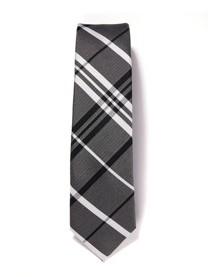 ZOD! Check Dark Grey Microfibre Tie