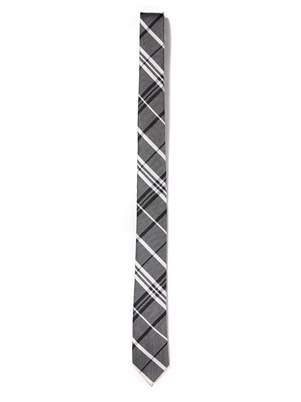 ZOD! Check Dark Grey Microfibre Tie