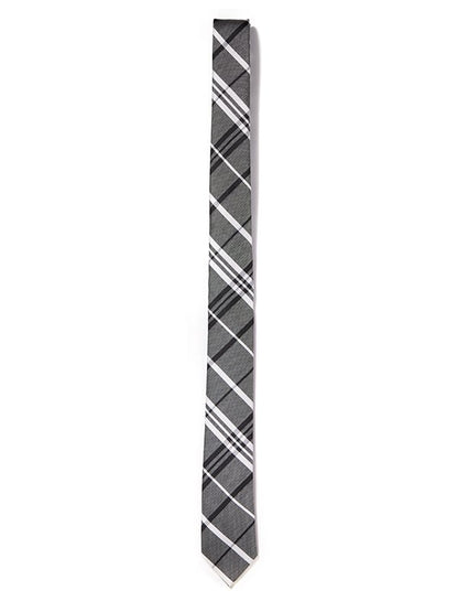 ZOD! Check Dark Grey Microfibre Tie