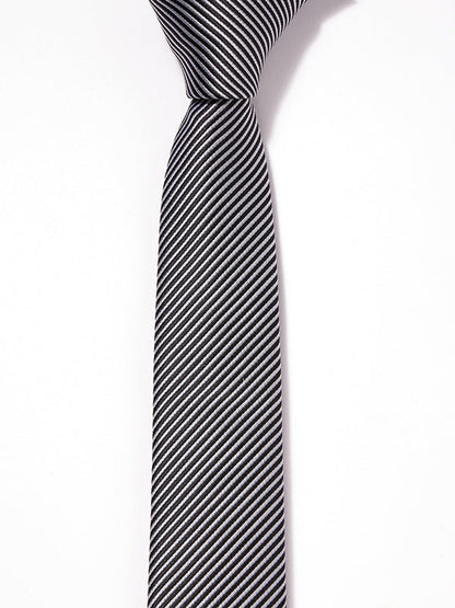 ZOD! Striped Black Microfibre Tie
