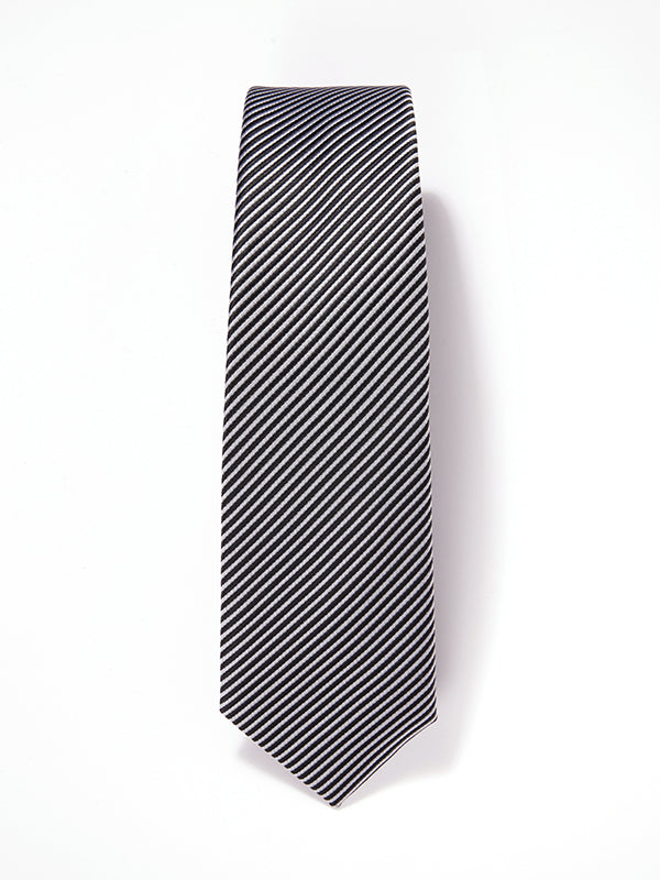 ZOD! Striped Black Microfibre Tie