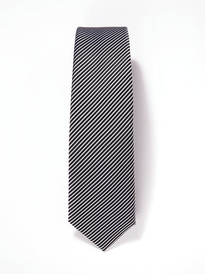 ZOD! Striped Black Microfibre Tie