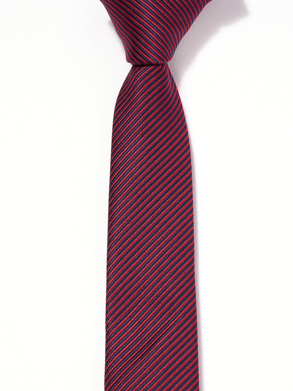 ZOD! Striped Red Microfibre Tie
