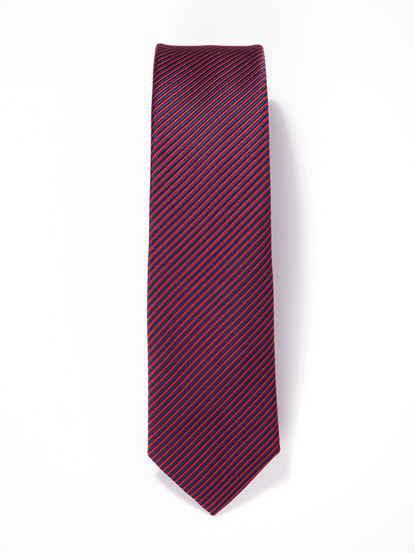 ZOD! Striped Red Microfibre Tie